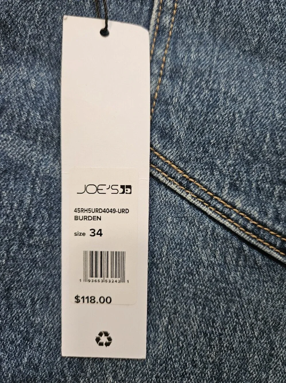 NWT Joe's Jeans Vintage Stretch Burden Denim Short
